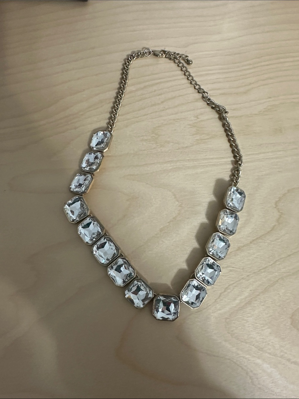 Francesca's Collections Clear Crystal Necklace - Gold Tone Chain
